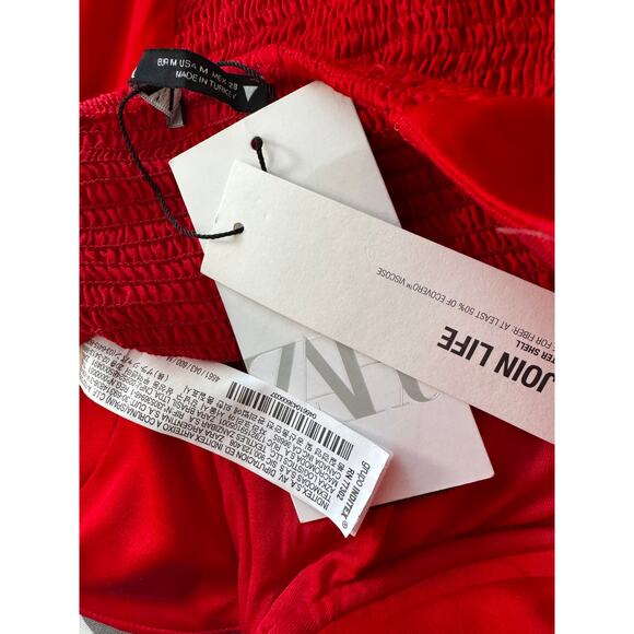 New ZARA Women's Red Satin Ruched Camisole Underwire Body Suit Size M - Picture 4 of 7